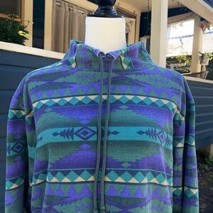 Vintage 1990s Basic Editions Aztec Graphic Sweatshirt